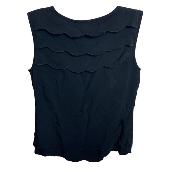 NWT Tory Burch Size 6 Black Wendel Shell Tank Scallop Ruffle Tiered $375 - Picture 2 of 6